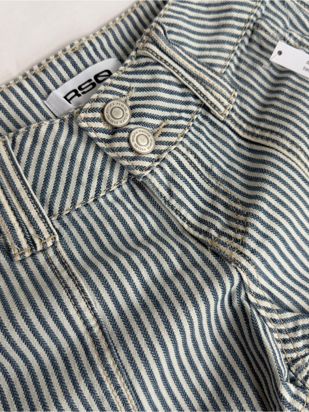 RSQ Women's Blue Striped Jean shorts - Size 23  NWT